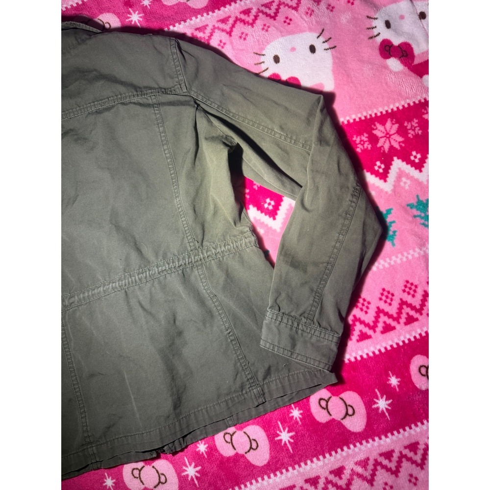 Chocolate USA Women Olive Green Utility Military Field Jacket Drawstring Waist S - Picture 8 of 8